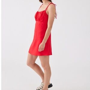 Urban Renewal Eco Linen Ruched Mini Dress Size S/P
